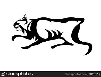 lynx abstract silhouette isilated on white background