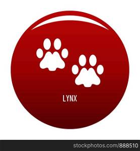 Lynx step icon. Simple illustration of lynx step vector icon for any design red. Lynx step icon vector red