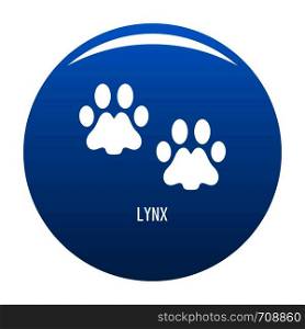 Lynx step icon vector blue circle isolated on white background . Lynx step icon blue vector