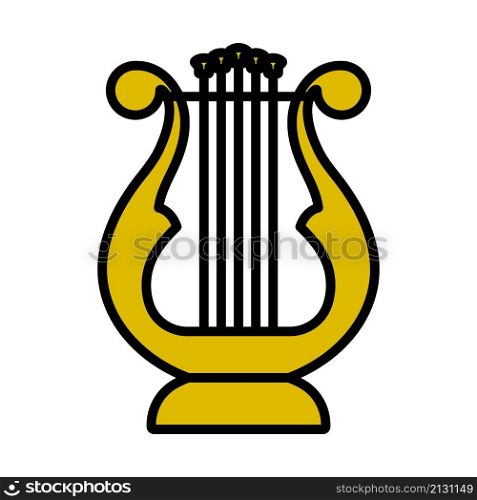 Lyre Icon. Editable Bold Outline With Color Fill Design. Vector Illustration.