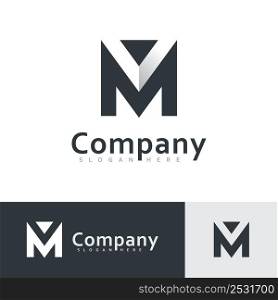 M and V MV logo vector design, Creative initial logo vector design