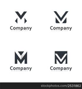 M and V MV logo vector design, Creative initial logo vector design