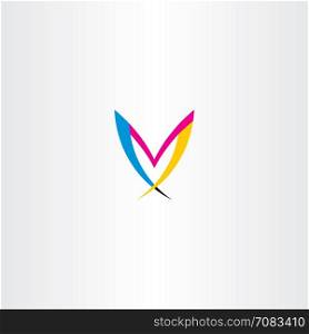 m colorful letter logo symbol vector icon emblem
