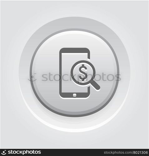 M-Commerce Icon. Business Concept. M-Commerce Icon. Business Concept. Grey Button Design