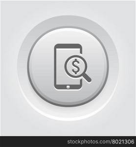 M-Commerce Icon. Business Concept. M-Commerce Icon. Business Concept. Grey Button Design
