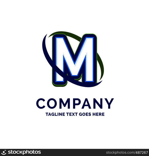 M Company Name Design. Logo Template. Brand Name template Place for Tagline. Creative Logo Design