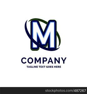 M Company Name Design. Logo Template. Brand Name template Place for Tagline. Creative Logo Design