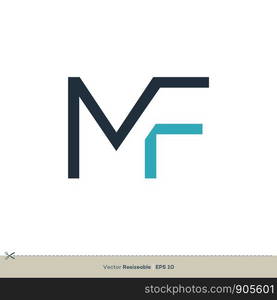 M F Letter Icon Vector Logo Template Illustration Design. Vector EPS 10.