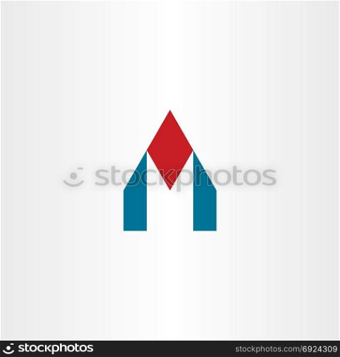 m house logo letter icon home vector