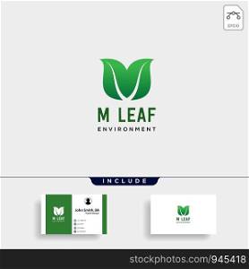 m initial leaf eco nature environment simple logo template vector illustration - vector. m initial leaf eco nature environment simple logo template vector illustration