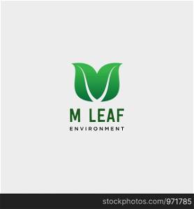 m initial leaf eco nature environment simple logo template vector illustration - vector. m initial leaf eco nature environment simple logo template vector illustration