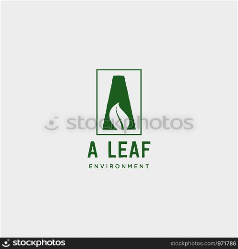 m initial leaf eco nature environment simple logo template vector illustration - vector. A initial leaf eco nature environment simple logo template vector illustration
