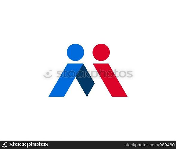 M initial letter community care Logo template vector icon