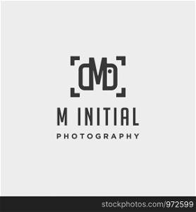m initial photography logo template vector design icon element. m initial photography logo template vector design