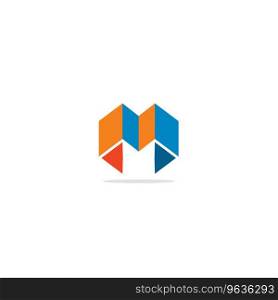 M initial shape colored logo Royalty Free Vector Image