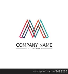 M Letter an M font Logo Template vector illustration design