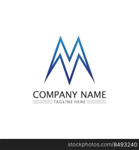 M Letter an M font Logo Template vector illustration design