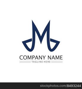 M Letter an M font Logo Template vector illustration design