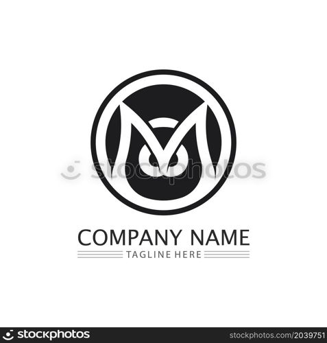 M Letter and font Logo Template vector illustration design logo for business and identity