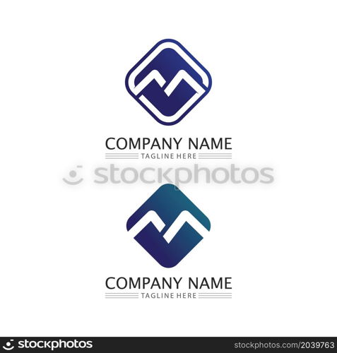 M Letter and font Logo Template vector illustration design logo for business and identity