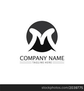 M Letter and font Logo Template vector illustration design logo for business and identity