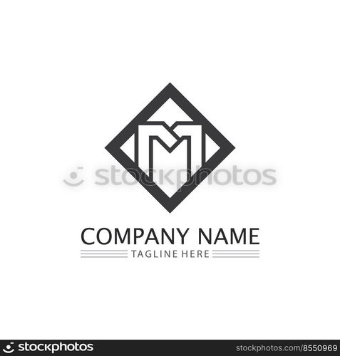 M Letter and M font icon  Logo Template vector illustration design