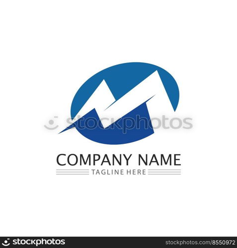 M Letter and M font icon  Logo Template vector illustration design