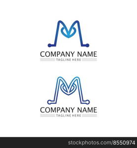 M Letter and M font icon  Logo Template vector illustration design