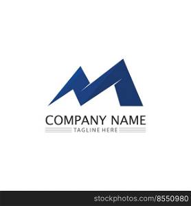 M Letter and M font icon  Logo Template vector illustration design