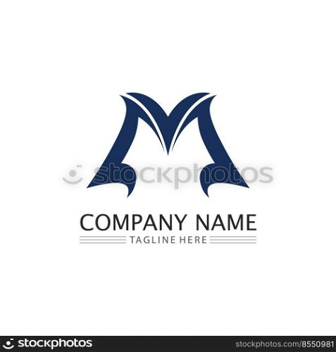 M Letter and M font icon  Logo Template vector illustration design