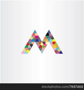 m letter colorful geometry vector design element icon