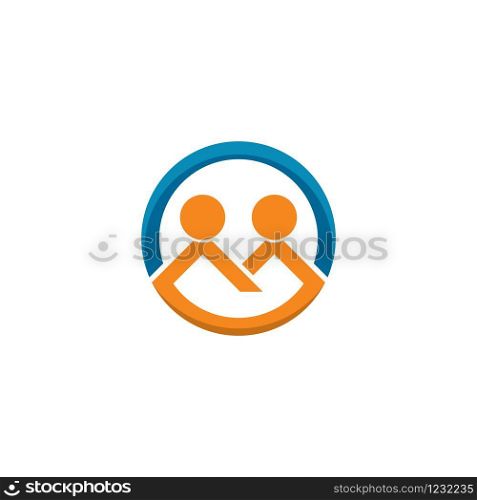 M letter community care logo icon design