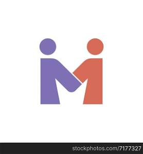 M Letter Couple Man Letter Logo Template Illustration Design. Vector EPS 10.