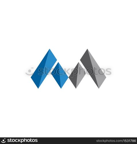 M Letter icon Template vector illustration design