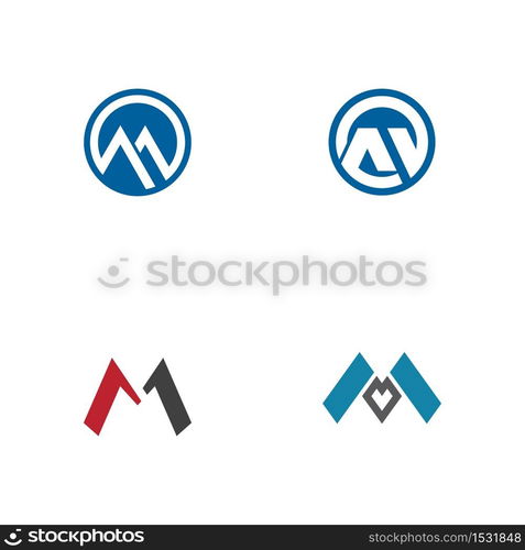 M Letter icon Template vector illustration design