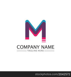 M Letter Logo and font Template vector illustration design logo for business and identity