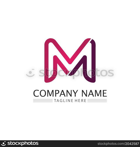 M Letter Logo and font Template vector illustration design logo for business and identity