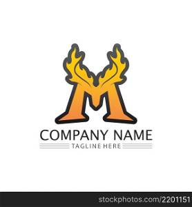 M Letter Logo and font Template vector illustration design logo for business and identity