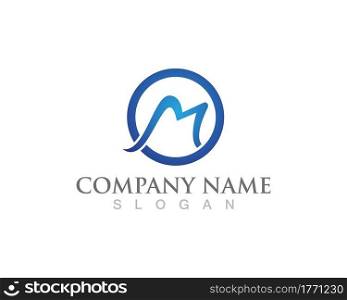 M letter logo business logo and symbols