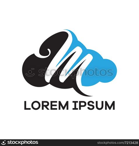 M letter logo design. Letter m in sky shape vector illustration.