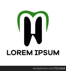 M letter logo design. Letter m in tooth shape vector illustration.