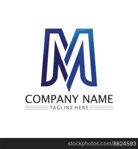 M letter logo design vector identity icon sign 