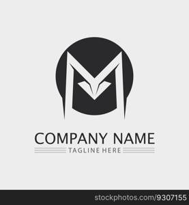 M letter logo design vector identity icon sign 