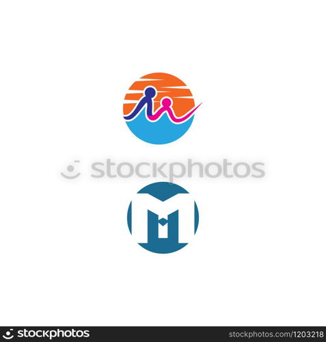 M Letter Logo Template vector illustration design