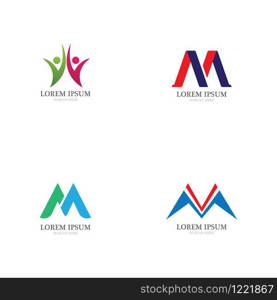 M Letter Logo Template vector illustration design