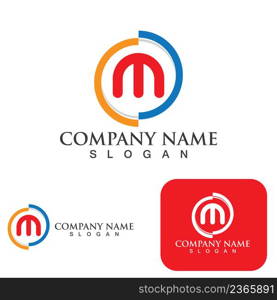 M Letter Logo Template vector illustration design