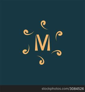 M letter Luxurious logo, emblem vector design