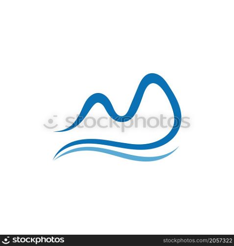 M letter mountain logo. High mountain icon logo business template vector