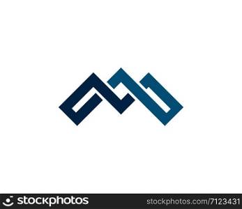 M Letter Mountain Logo vector template