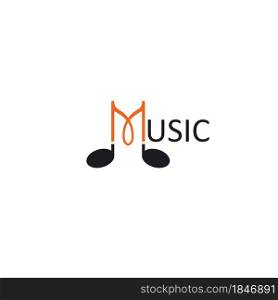 m letter music note icon vector illustration design concept template